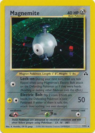 Magnemite (7) 7/75 - [Neo Discovery] Unlimited Holofoil