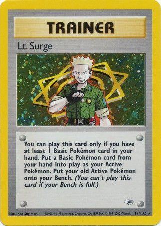 Lt. Surge (17) 17/132 - [Gym Heroes] Unlimited Holofoil