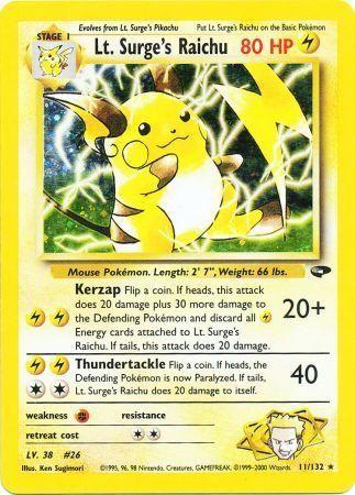 Lt. Surge's Raichu 11/132 - [Gym Challenge] Unlimited Holofoil
