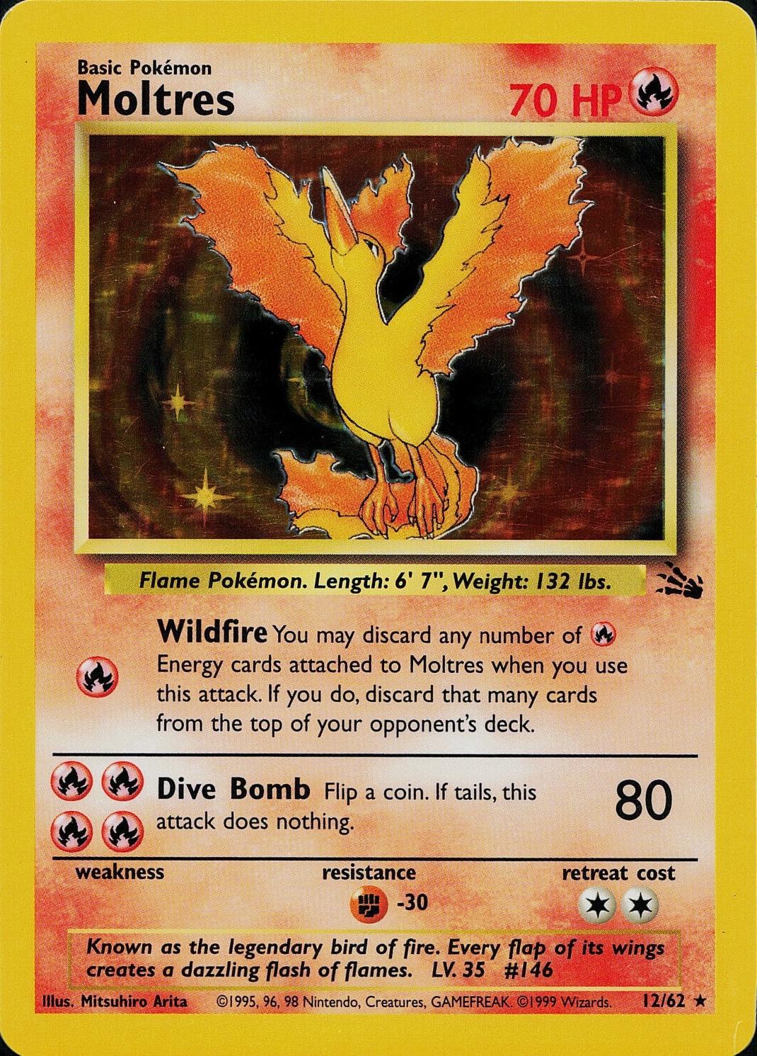 Moltres (12) 12/62 - [Fossil] Unlimited Holofoil
