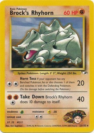 Brock's Rhyhorn (22) 22/132 - [Gym Heroes] Unlimited