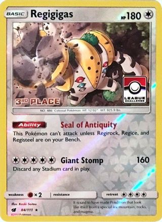 Regigigas (84/111) (3e place de la promotion de la Ligue) [Soleil et Lune : Invasion pourpre] 