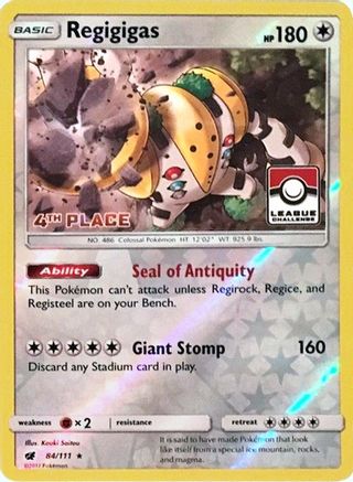 Regigigas - 84/111 (League Challenge) [4th Place] 84 - [League & Championship Cards] Reverse Holofoil