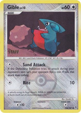 Gible - 106/147 (Championship Promo) [Staff] - [League & Championship Cards] Reverse Holofoil