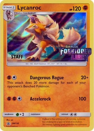 Lycanroc - SM118 (Prerelease) [Staff] SM118 - [SM Promos] Holofoil
