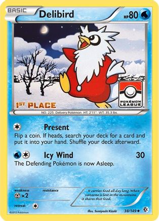 Delibird - 38/149 (Pokemon League) [1st Place] - [League & Championship Cards] Reverse Holofoil