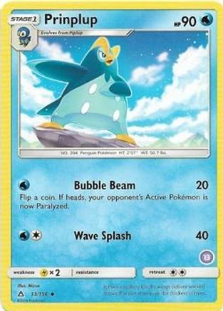 Prinplup (33/156) (Deck exclusif #13) [Soleil et Lune : Kit d'entraînement - Alolan Sandslash] 