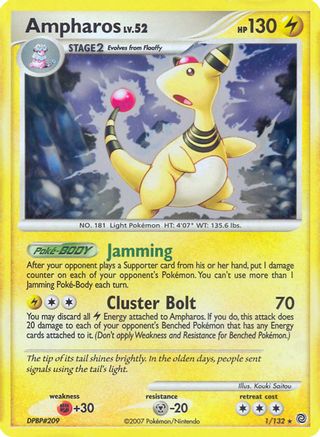 Ampharos (1/132) (Thème Deck exclusif) [Diamond &amp; Pearl : Secret Wonders] 