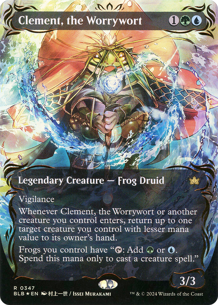 Clement, the Worrywort (BLB-347) - [Bloomburrow]: (Showcase) (Borderless) Foil