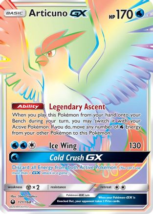 Articuno GX (171/168) [Soleil et Lune : Tempête céleste] 