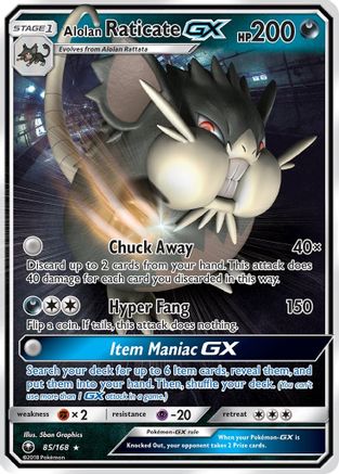 Alolan Raticate GX (85/168) [Soleil et Lune : Tempête céleste] 