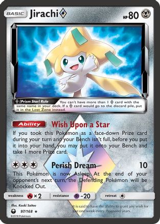 Jirachi (97/168) (Prism Star) [Soleil et Lune : Tempête céleste] 