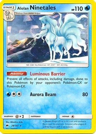 Alolan Ninetales (28/147) (Cracked Ice Holo) (Thème Deck exclusif) [Sun &amp; Moon: Burning Shadows] 