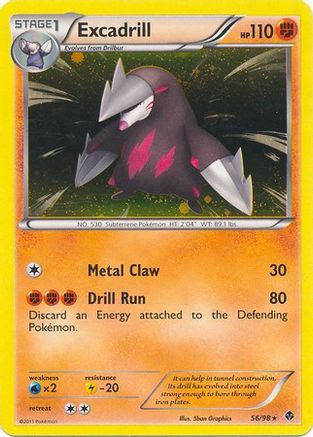 Excadrill (56/98) (Cosmos Holo) (Blister exclusif) [Noir et blanc : Pouvoirs émergents] 