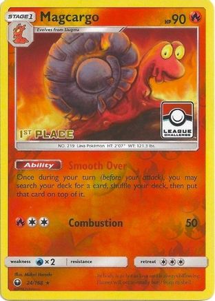 Magcargo - 24/168 (League Challenge) [1st Place] 24 - [League & Championship Cards] Reverse Holofoil
