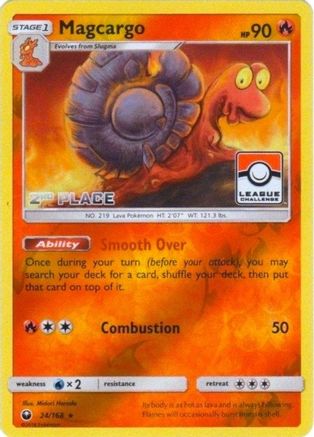 Magcargo - 24/168 (League Challenge) [2nd Place] 24 - [League & Championship Cards] Reverse Holofoil