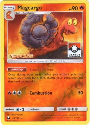 Magcargo - 24/168 (League Challenge) [4th Place] 24 - [League & Championship Cards] Reverse Holofoil