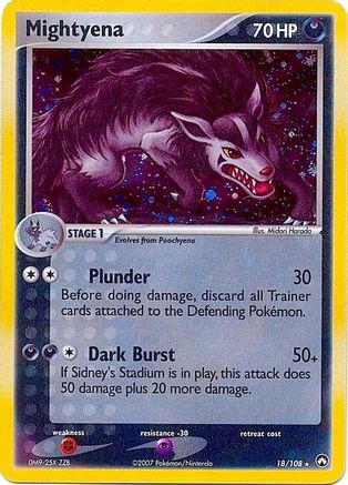 Mightyena - 18/108 (Cosmos Holo) - [Deck Exclusives] Holofoil