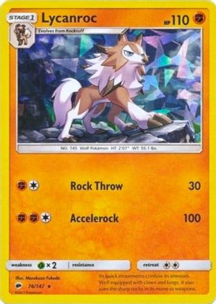Lycanroc - 76/147 (Cracked Ice Holo) 76 - [Deck Exclusives] Holofoil