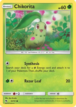 Chikorita (5) 5/214 - [SM  Lost Thunder]