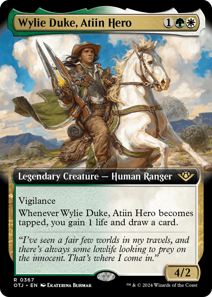 Wylie Duke, Atiin Hero (OTJ-367) - [Outlaws of Thunder Junction]: (Extended Art) Foil