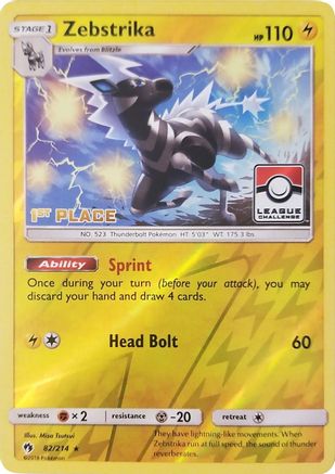 Zebstrika - 82/214 (League Challenge) [1st Place] 82 - [League & Championship Cards] Reverse Holofoil