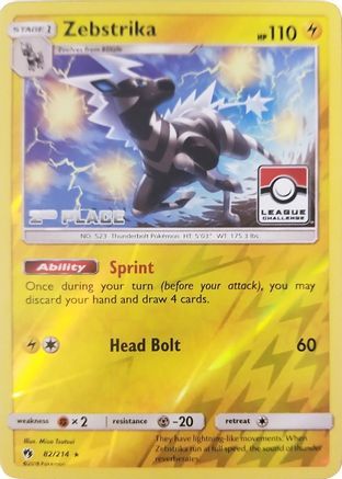 Zebstrika - 82/214 (League Challenge) [2nd Place] 82 - [League & Championship Cards] Reverse Holofoil
