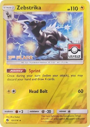 Zebstrika - 82/214 (League Challenge) [3rd Place] 82 - [League & Championship Cards] Reverse Holofoil