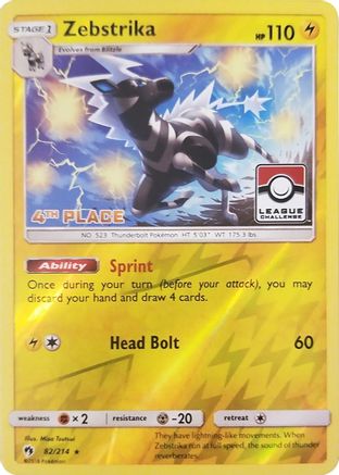 Zebstrika - 82/214 (League Challenge) [4th Place] 82 - [League & Championship Cards] Reverse Holofoil