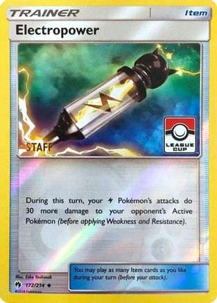 Electropower (172/214) (Personnel promotionnel de la Ligue) [Sun &amp; Moon: Lost Thunder] 