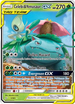 Celebi & Venusaur GX 1/181 - [SM  Team Up] Holofoil