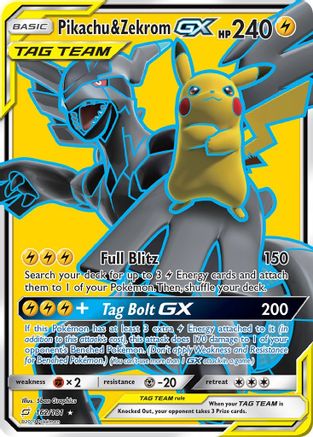 Pikachu &amp; Zekrom GX (162/181) [Soleil et Lune : Faites équipe] 