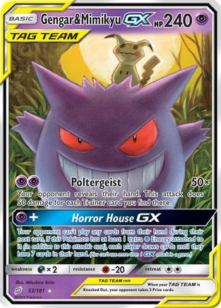 Gengar &amp; Mimikyu GX (53/181) [Soleil et Lune : faire équipe] 