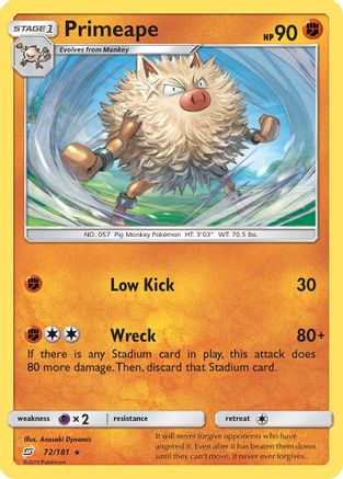 Primeape 72/181 - [SM  Team Up]