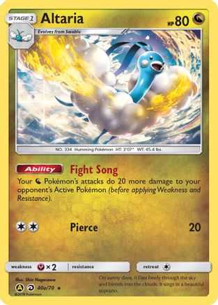 Altaria (40a/70) (Promo d'art alternatif) [Soleil et Lune : Dragon Majesty] 