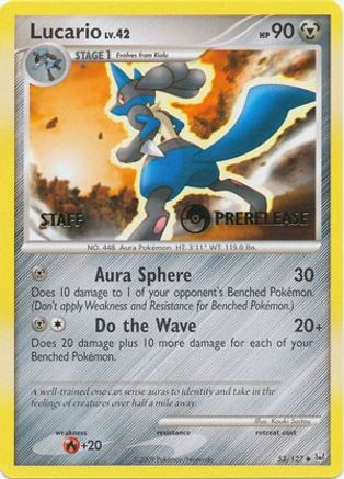 Lucario (53/127) (Promo d'avant-première du personnel) [Diamond &amp; Pearl : Black Star Promos] 