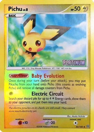 Pichu (45/100) [Promotions Burger King : Collection 2009] 