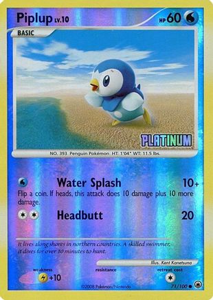 Piplup - 71/100 [Platinum] - [Burger King Promos] Reverse Holofoil