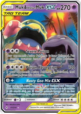 Muk & Alolan Muk GX (61/214) [Sun & Moon: Unbroken Bonds]