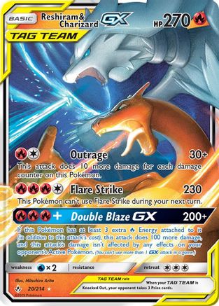 Reshiram & Charizard GX (20/214) [Sun & Moon: Unbroken Bonds]