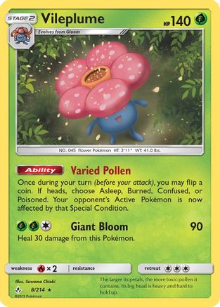 Vileplume 8/214 - [SM  Unbroken Bonds] Holofoil