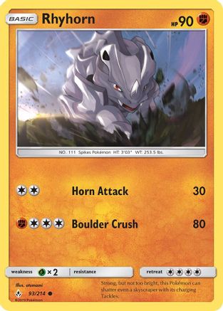 Rhyhorn (93/214) [Soleil et Lune : liens ininterrompus] 