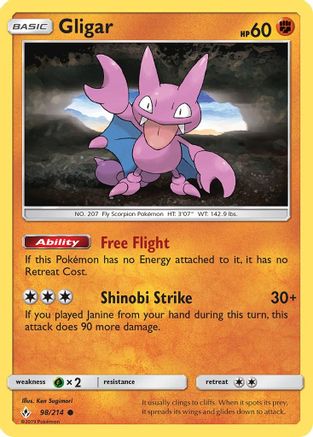 Gligar (98/214) [Soleil et Lune : liens ininterrompus] 