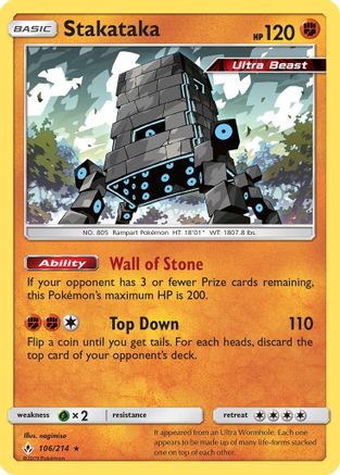 Stakataka 106/214 - [SM  Unbroken Bonds] Holofoil