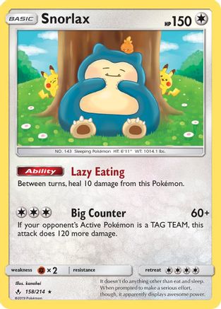 Snorlax 158/214 - [SM  Unbroken Bonds] Holofoil