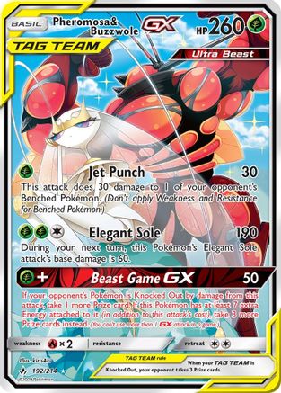 Pheromosa &amp; Buzzwole GX (192/214) [Soleil et Lune : liens ininterrompus] 