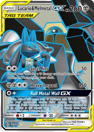 Lucario & Melmetal GX (Full Art) 203/214 - [SM  Unbroken Bonds] Holofoil