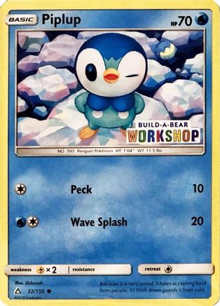 Piplup (32/156) (Build A Bear Workshop Exclusive) [Sun & Moon: Ultra Prism]