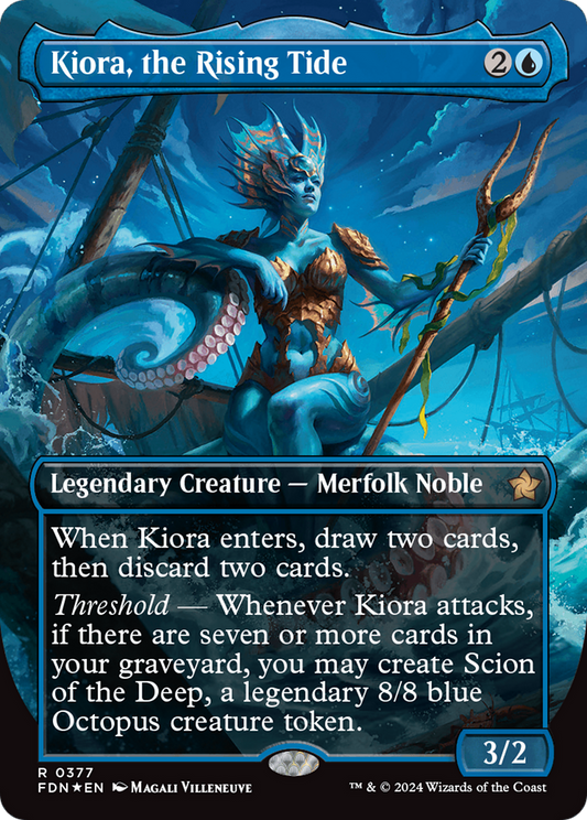 Kiora, the Rising Tide (FDN-377) - [Foundations] (Borderless) Foil