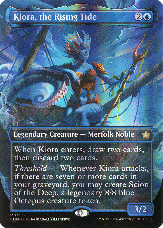 Kiora, the Rising Tide (FDN-377) - [Foundations] (Borderless) Foil